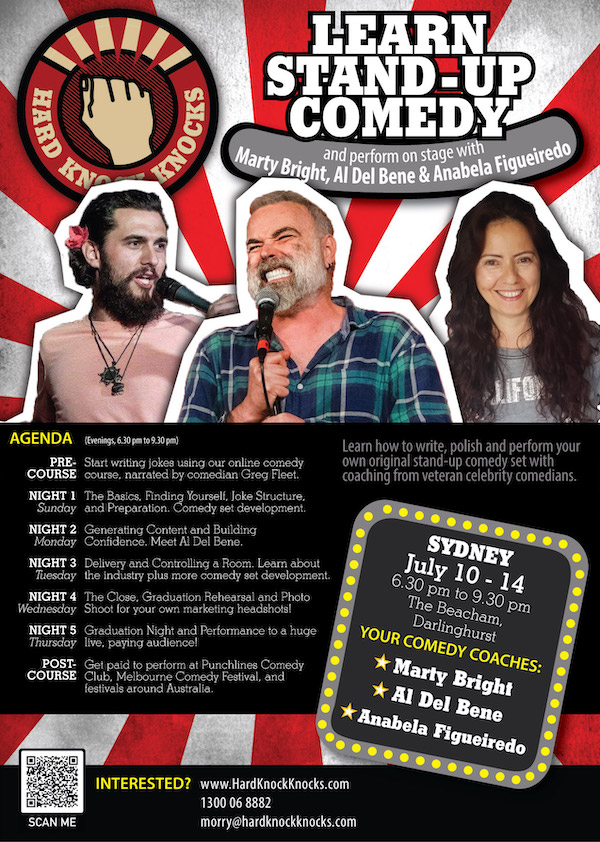 Learn stand-up comedy in Sydney - July 10 - 14, 2022