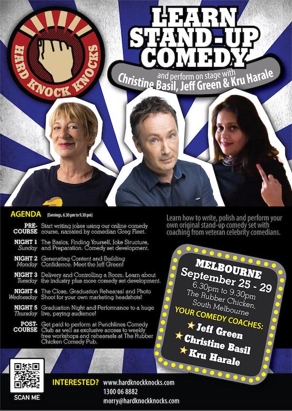 Learn stand-up comedy in Melbourne this September with Jeff Green