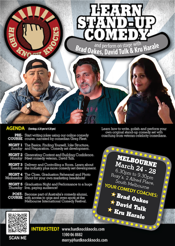 Learn stand-up comedy this March in Melbourne with David Tulk