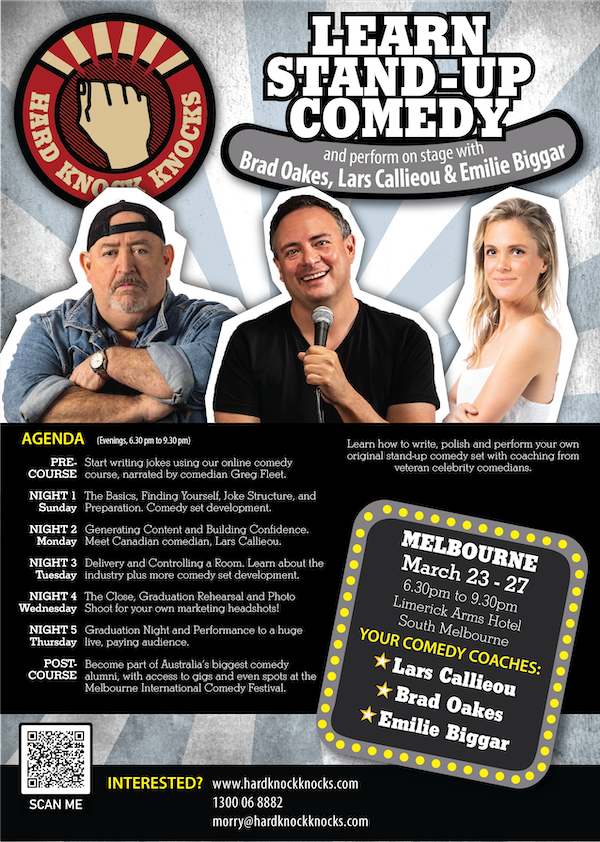 Learn stand-up comedy in Melbourne with Lars Callieou