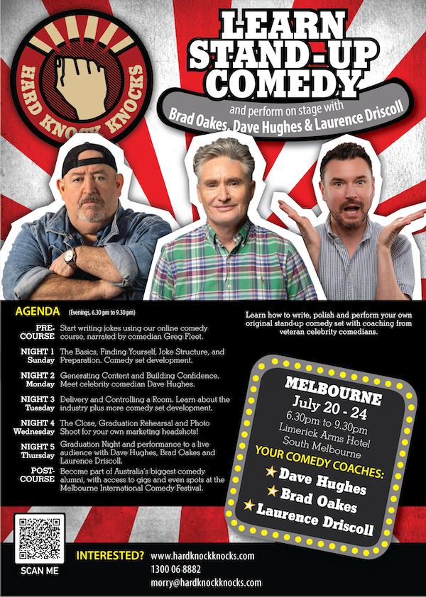 Learn stand-up comedy in Melbourne this July with Dave Hughes