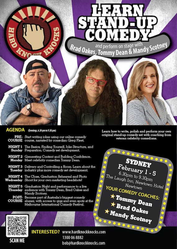 Learn stand-up comedy in Sydney this February with Tommy Dean