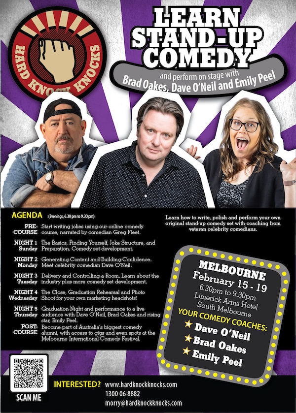 Learn stand-up comedy in Melbourne this February with Dave O'Neil