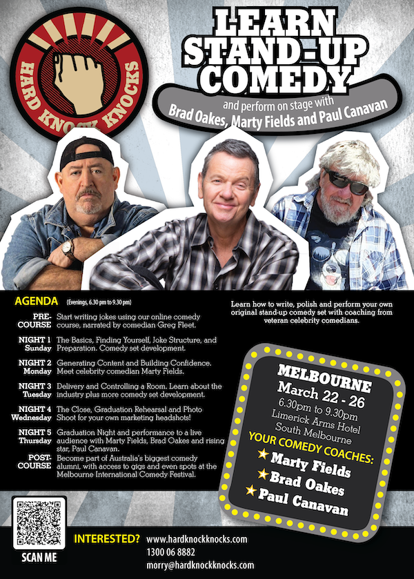 Learn stand-up comedy in March 2026 with Marty Fields