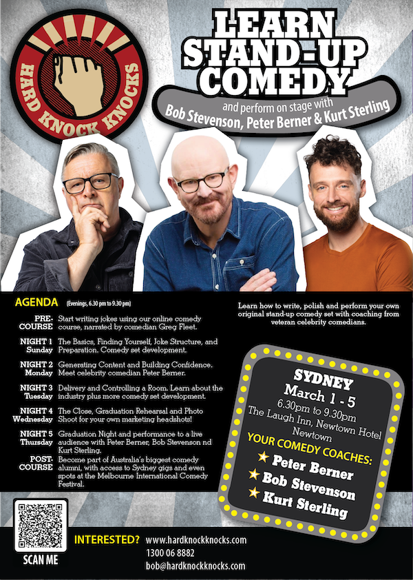 Learn stand-up comedy in Sydney this March with Peter Berner