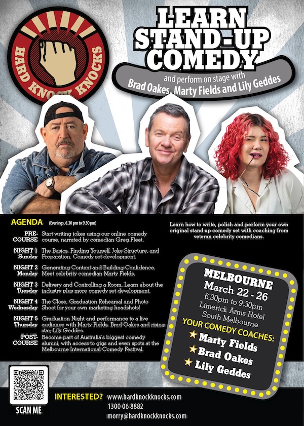 Hard Knock Knocks Comedy School - Melbourne - March - 2026