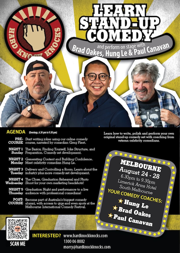 Learn stand-up comedy in Melbourne this August 2026