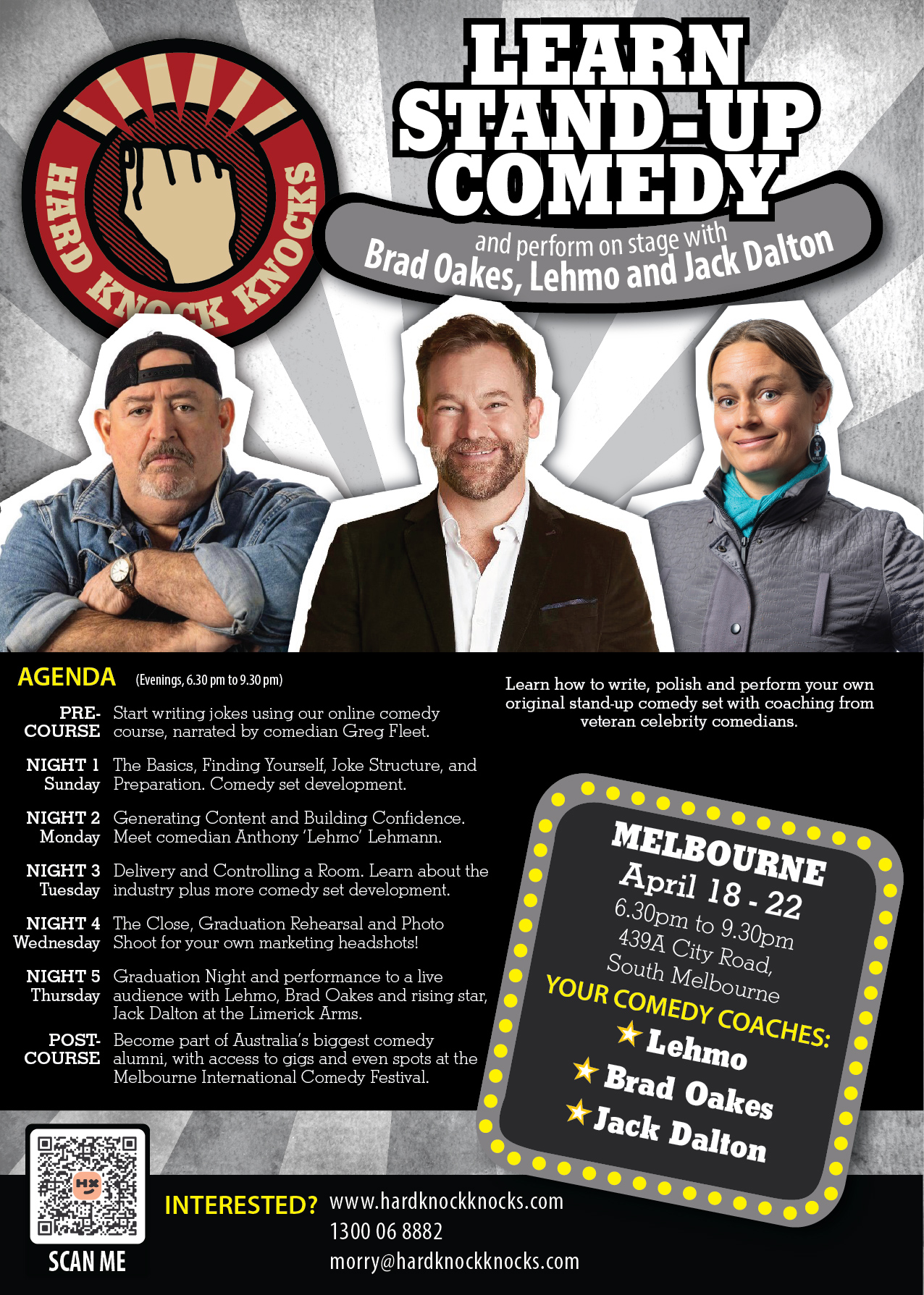 Learn stand-up comedy in Melbourne this April 2027 with Lehmo