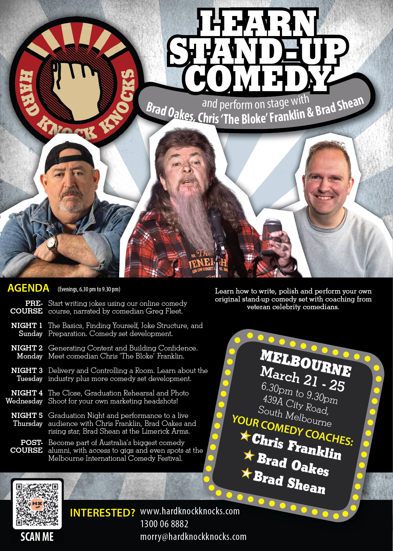Learn stand-up comedy in Melbourne this March 2027 with Chris 'The Bloke' Franklin